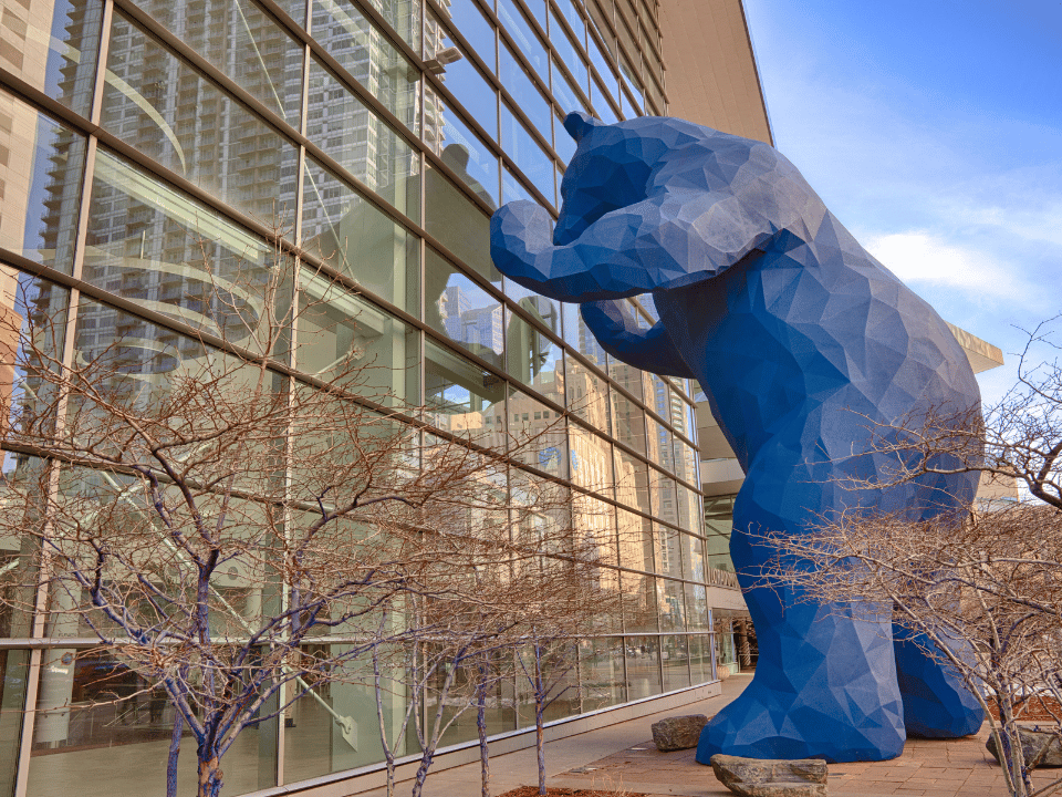 Big Blue Bear Sculpture at the Denver Convention Center