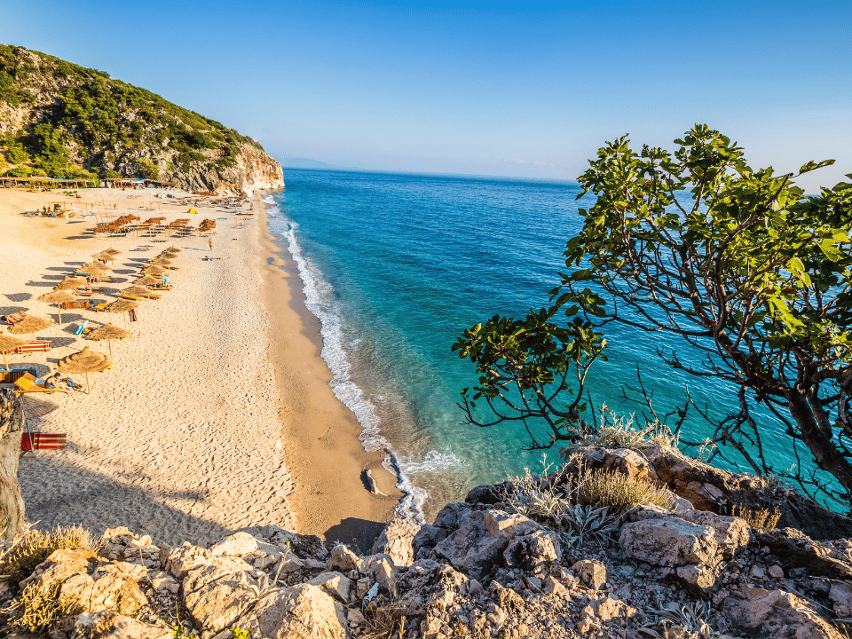 Durres, a small beach in Durres, Albania