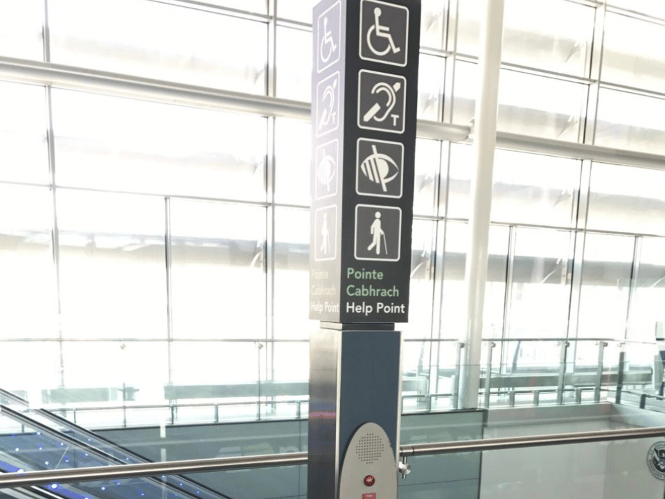A help point at an airport 