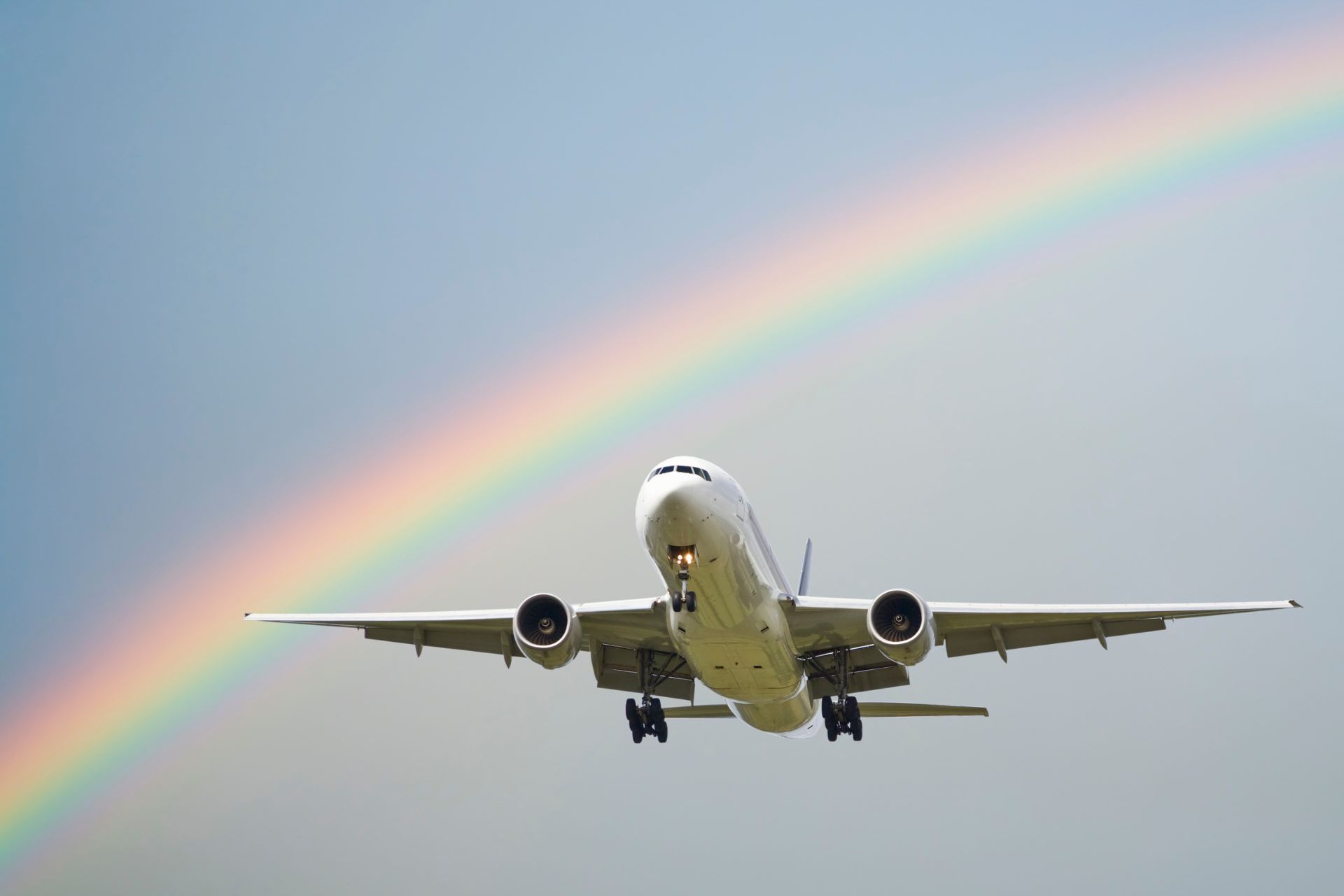 Jet Aeroplane Flying Through Rainbow Getty Images