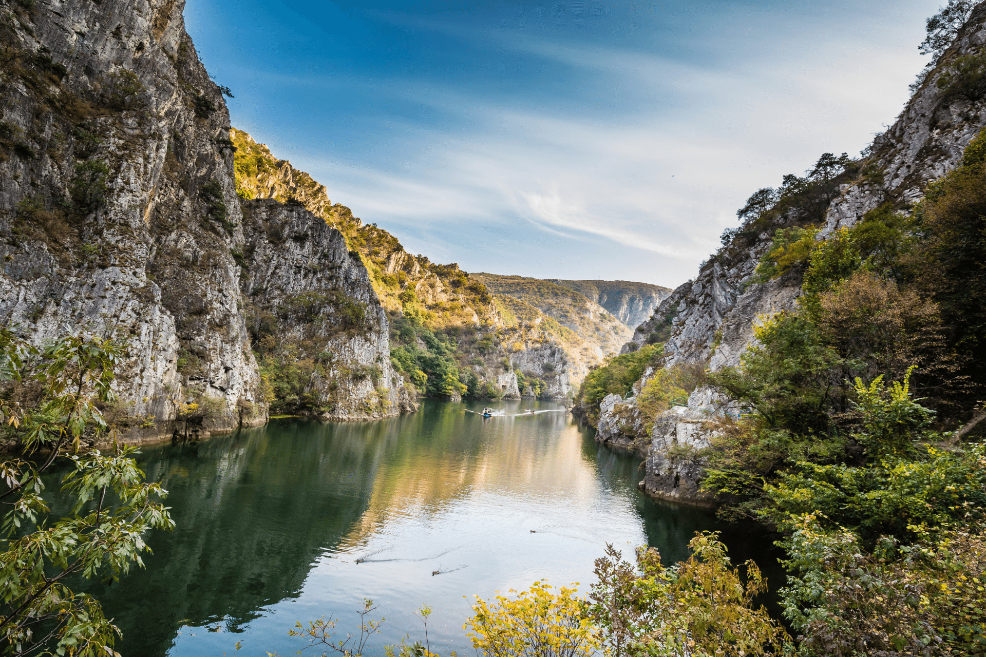 A view of the Matka Canyon in North Macedonia.