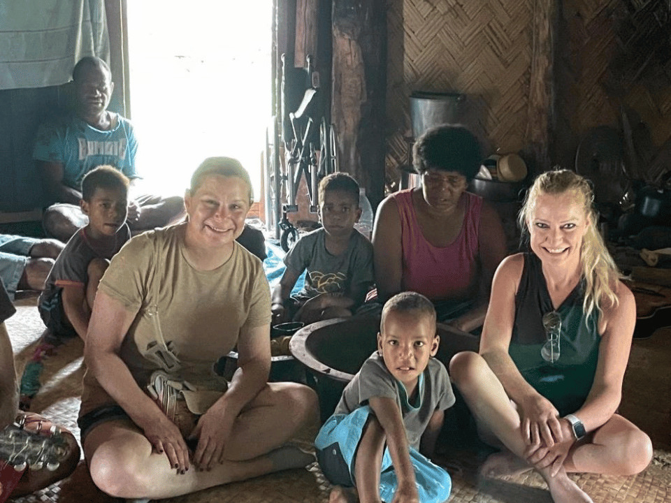Meeting the village children in Fiji. 