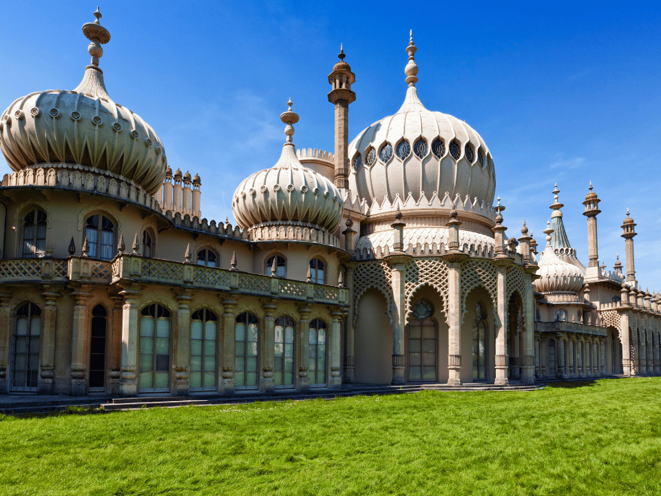 The Royal Pavilion in Brighton, a historic landmark blending regal splendor and cultural heritage. 