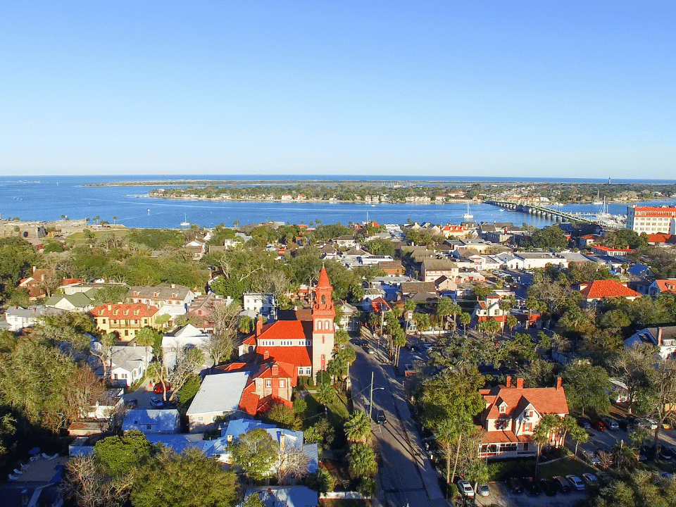 Birds eye view of St. Augustine
