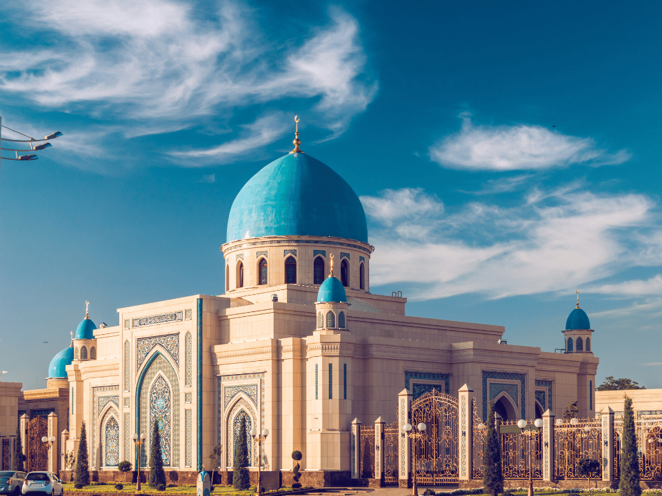A blue domed mosque in Tashkent