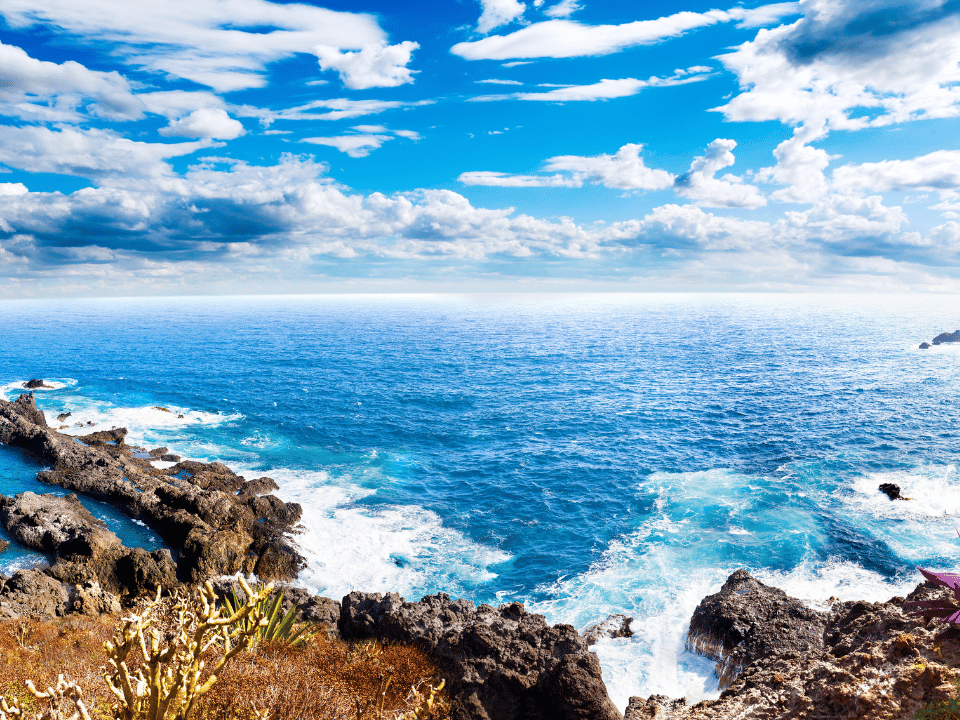 The blue sea of Tenerife, Spain