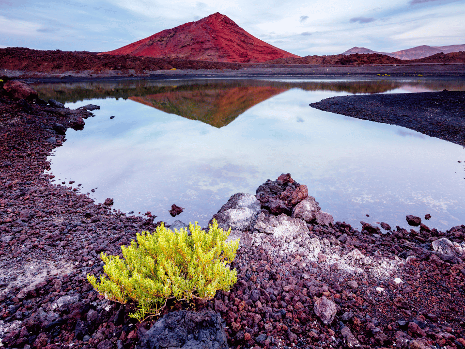 Timanfaya National Park with volcano