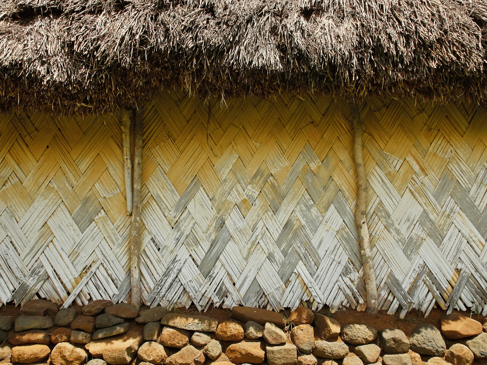 The huts of Navala Village in Fiji. 