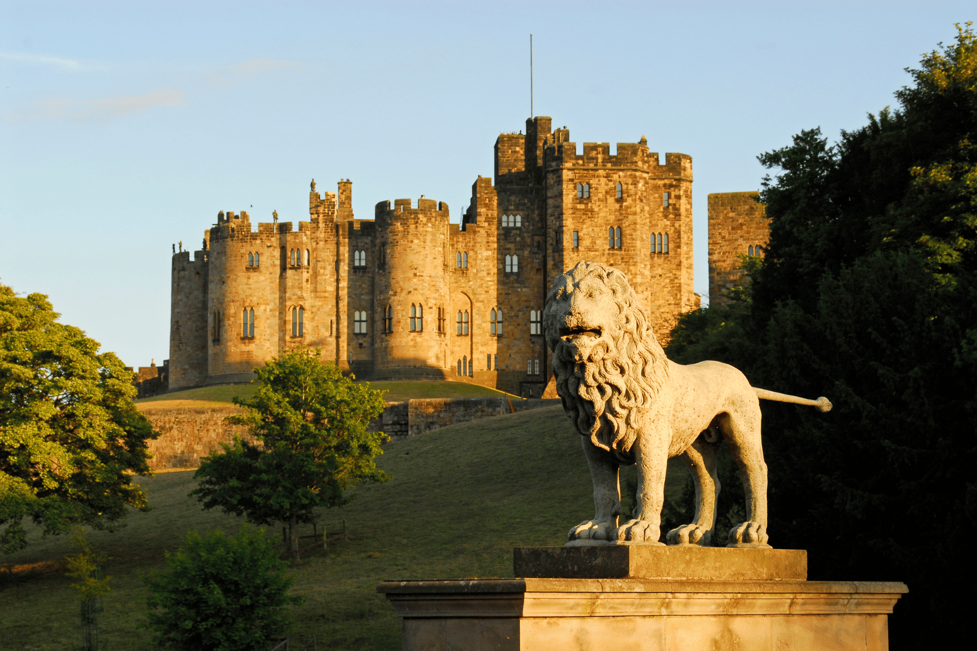Alnwick Castle and the Lions Bridge darrenturner from Getty Images