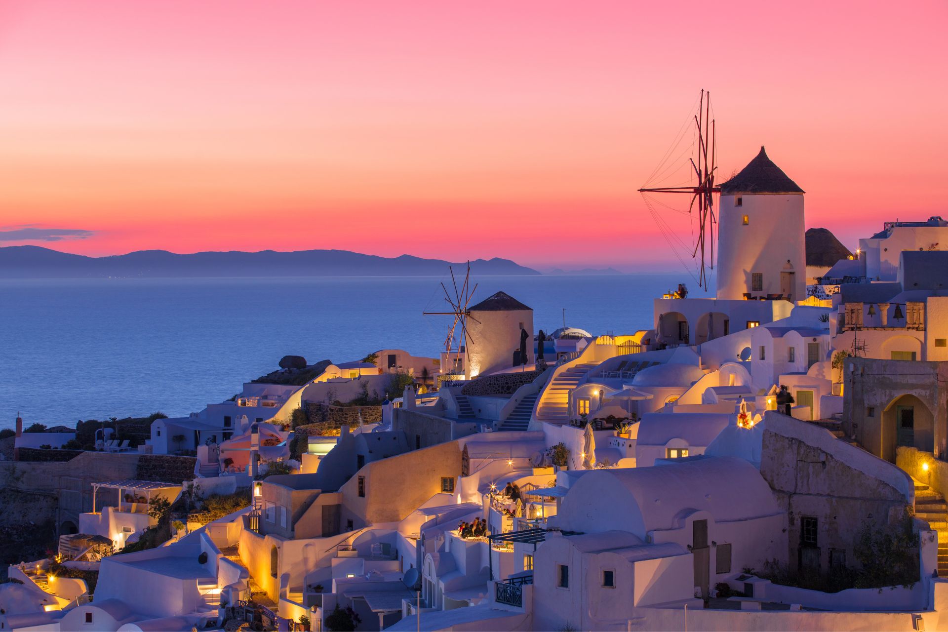 Beautiful Sunset in Santorini, Greece
