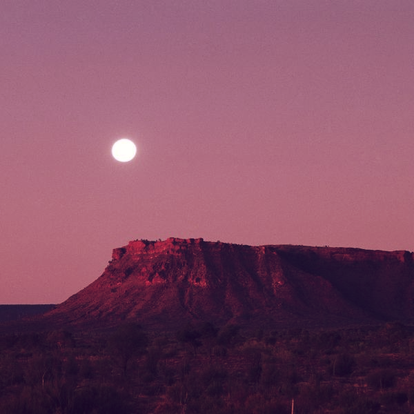 The moon over the Flinders Ranges in Australia.