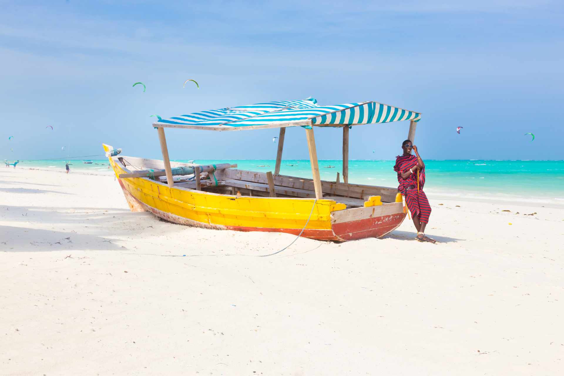 White Tropical Sandy Beach on Zanzibar