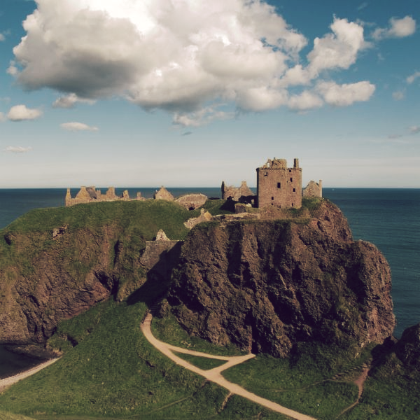 Dunnottar castle is a ruined medieval fortress lying on a rocky outcrop just south of Stonehaven in north east Scotland ©Getty Images