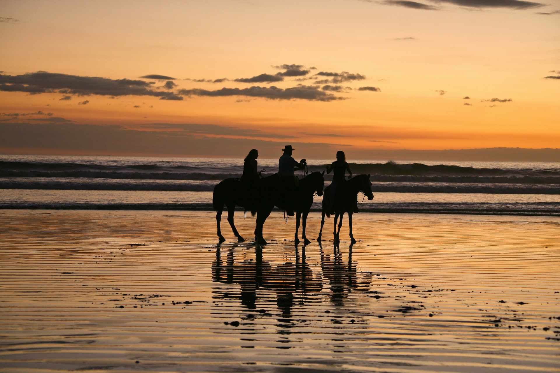 Horse riding on beach costa rica