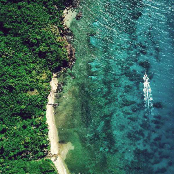 Aerial shot of Fiji Islands