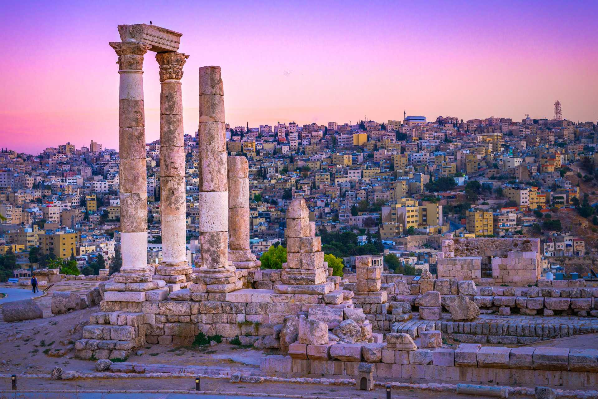 Amman Jordan sunset over Roman Ruins from Getty Images Pro