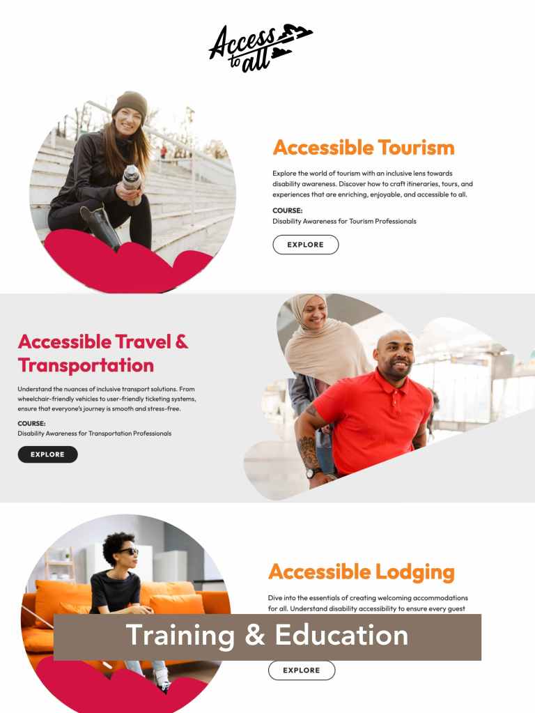Screenshot of the homepage of Access to all