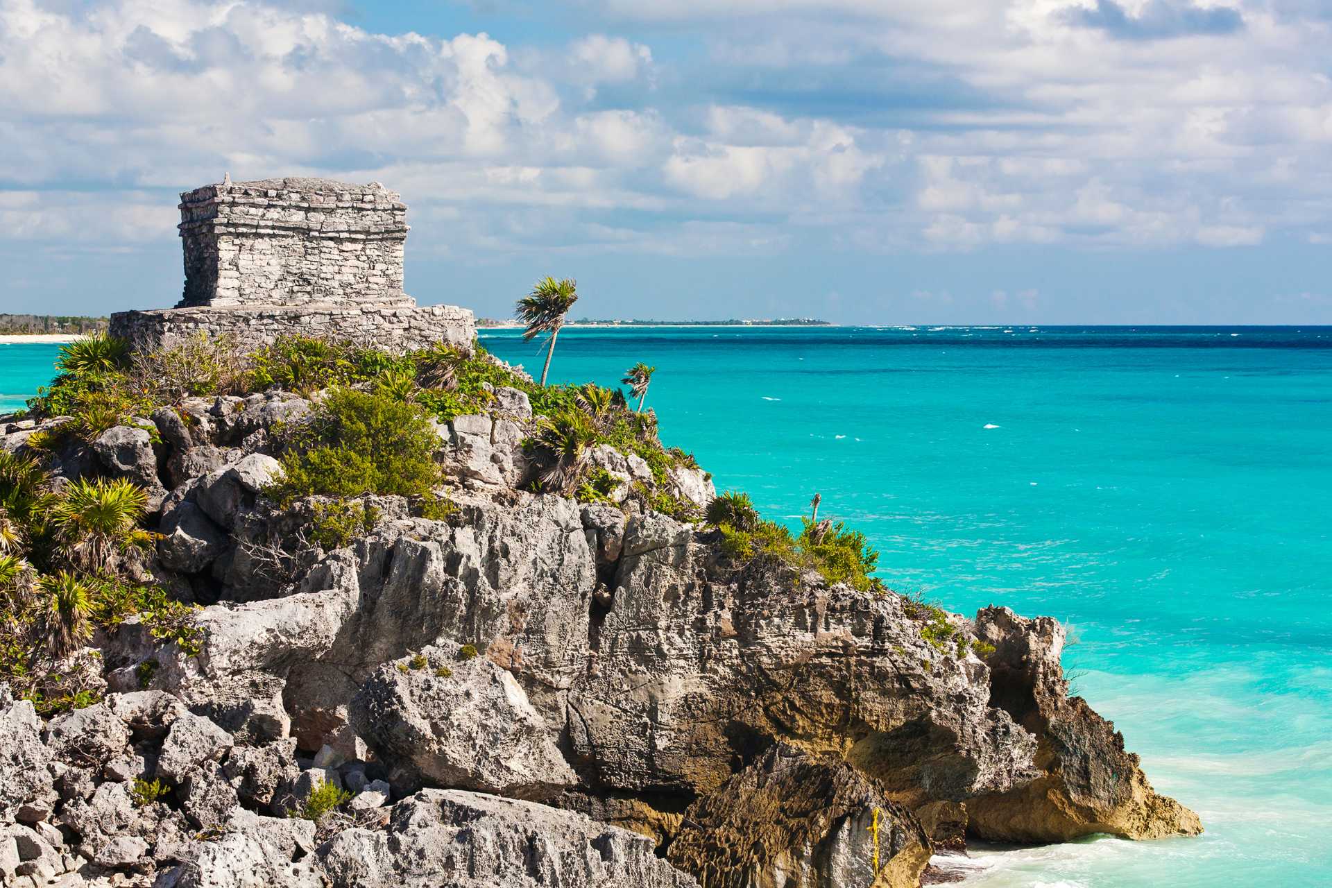 The Mayan Ruins Of Tulum Overlooking The Ocean