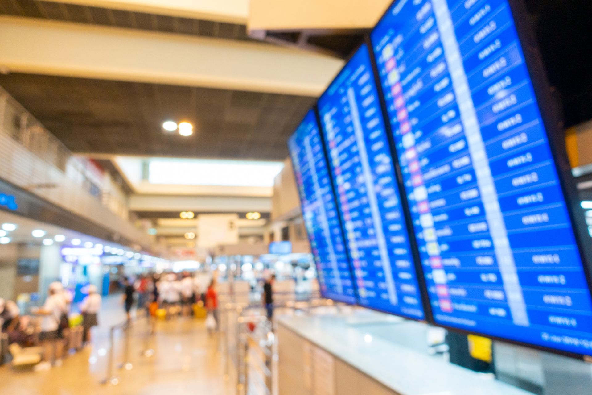 Blurred background of inside airport , travel concept