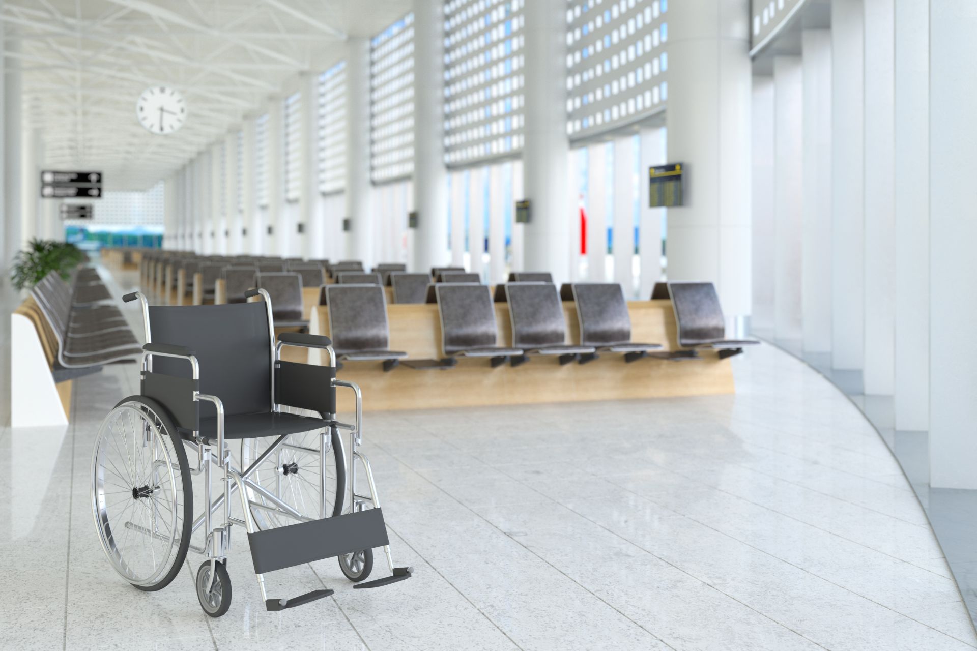 Wheelchair in Airport Terminal