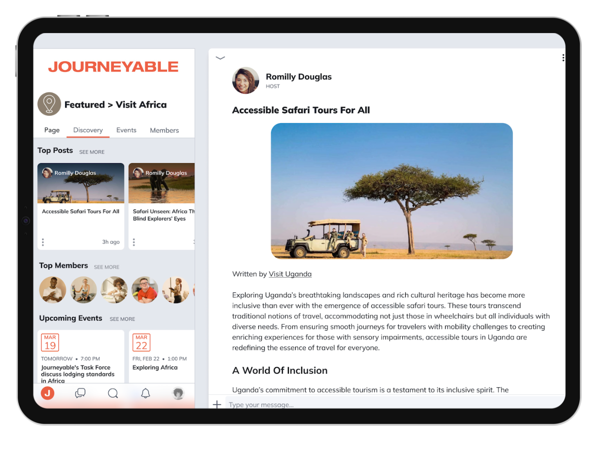Journeyable_Featured Africa on Ipad view