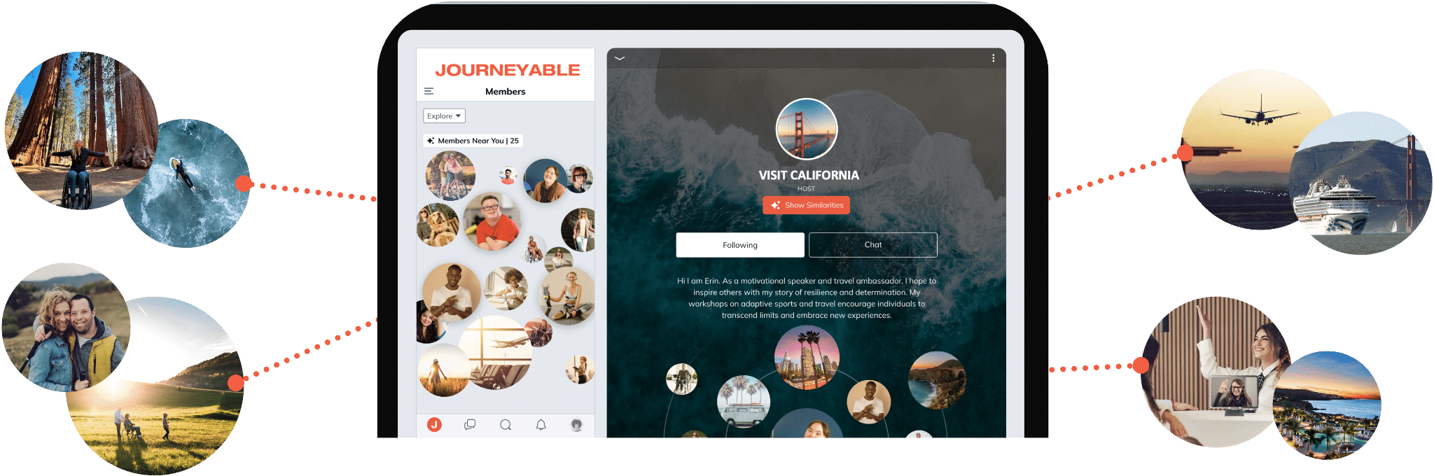 Visit California profile inside Journeyable on a ipad